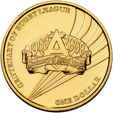 2008 $1 Centenary of Rugby League Uncirculated Coin