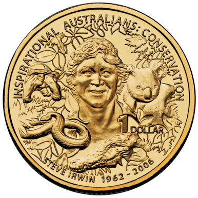 2009 $1 Inspirational Australians Steve Irwin Uncirculated Coin