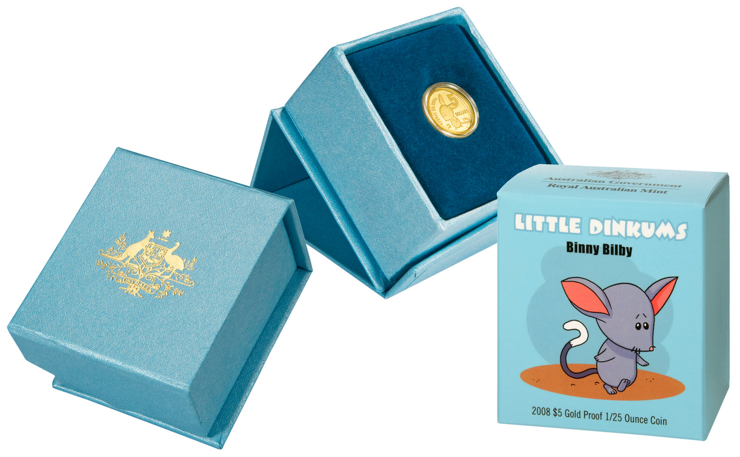 2008 $5 Little Dinkums Binny Bilby 1/25oz Gold Proof Coin