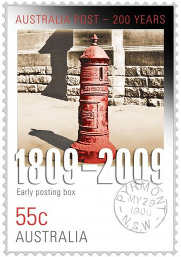 2009 55c 200 Years of Postal Services 'Early Posting Box' 1/2oz Silver Proof Coin and Stamp Set