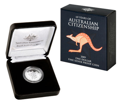 2009 $1 60 Years of Australian Citizenship Silver Proof Coin