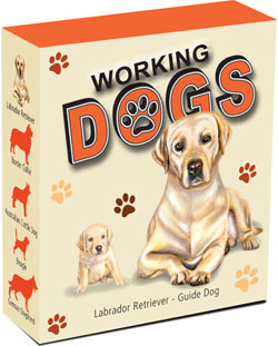 Tuvalu 2010 $1 Working Dogs Labrador Retriever Guide Dog 1oz Silver Coloured Proof Coin