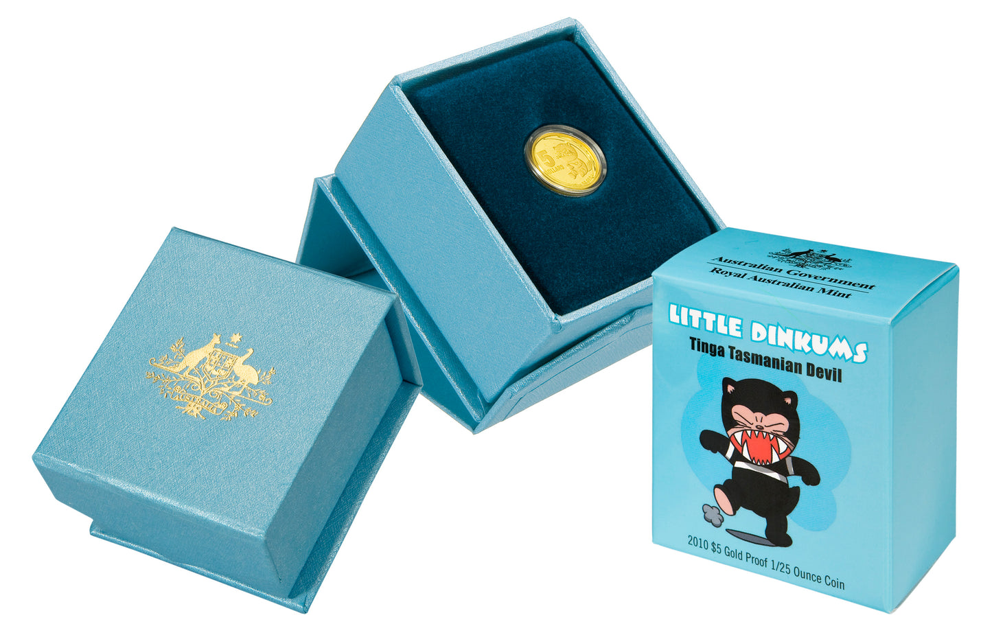 2010 $5 Little Dinkums Tinga Tasmanian Devil 1/25oz Gold Proof Coin