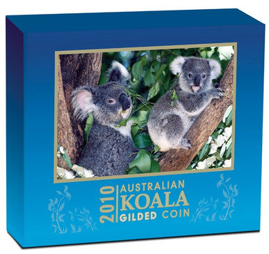 2010 $1 Australian Koala 1oz Silver Gilded Coin