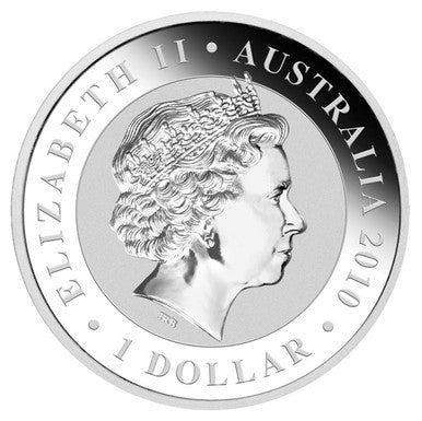 2010 $1 Australian Koala 1oz Silver Gilded Coin