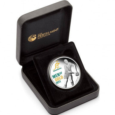 2011 $1 Wallabies Men of Gold 1oz Silver Coloured Proof Coin