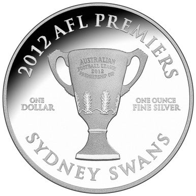 2012 $1 AFL Sydney Swans Premiership 1oz Silver Proof Coin