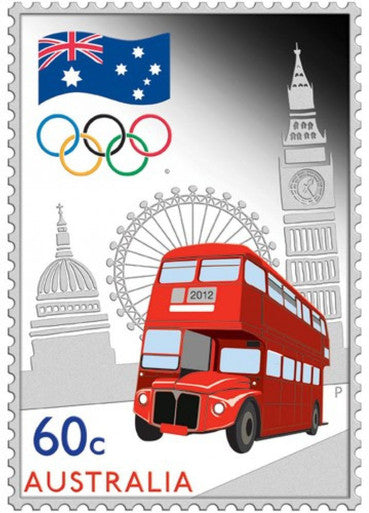 2012 60c Australian Olympic Team The Road To London 1/2oz Silver Proof Coin and Stamp Set