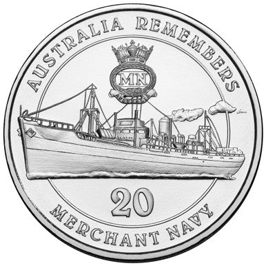 2012 20c Australia Remembers Merchant Navy Uncirculated Coin