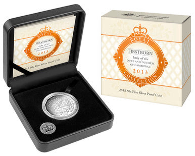 2013 50c Royal Collection First Born Baby of The Duke and Duchess of Cambridge Silver Proof Coin