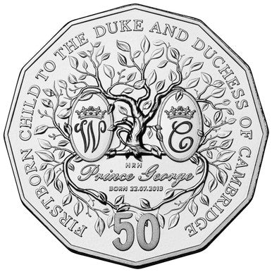 2013 50c Royal Collection First Born Baby of The Duke and Duchess of Cambridge Uncirculated Coin