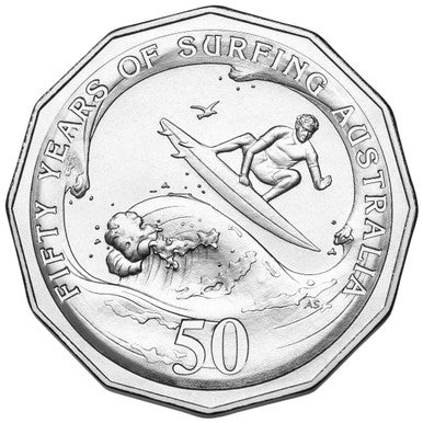 2013 50c 50th Anniversary of Surfing Australia Uncirculated Coin