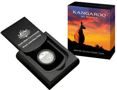 2014 $1 Kangaroo At Sunset Silver Proof Coin