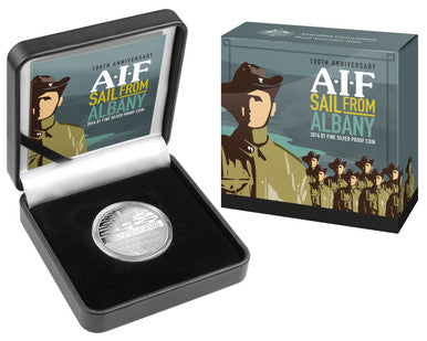 2014 $1 100th Anniversary AIF Sail From Albany 1oz Silver Proof Coin