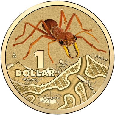 2014 $1 Bright Bug Red Bull Ant Coloured Uncirculated Coin