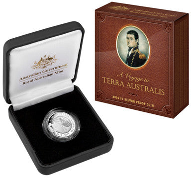 2014 $1 A Voyage To Terra Australis Silver Proof Coin