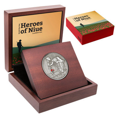 Niue 2015 $2 World War One Heroes of Niue 1oz Silver Antiqued Coin