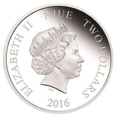 Niue 2016 $2 Ocean Predators Mako Shark 1oz Silver Coloured Proof Coin