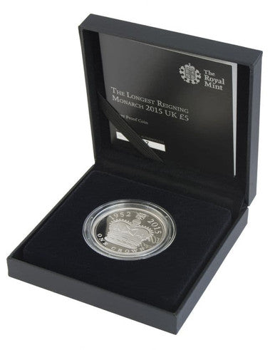 UK 2015 £5 The Longest Reigning Monarch Silver Proof Coin