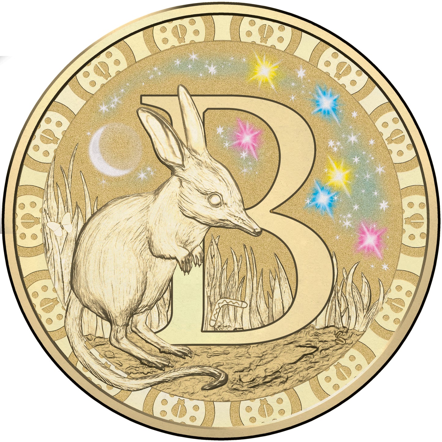 2015 $1 Alphabet Bilby Coloured Uncirculated Coin