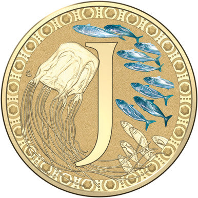 2015 $1 Alphabet Jellyfish Coloured Uncirculated Coin