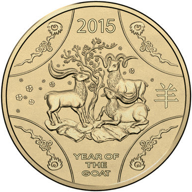 2015 $1 Year of The Goat Uncirculated Coin