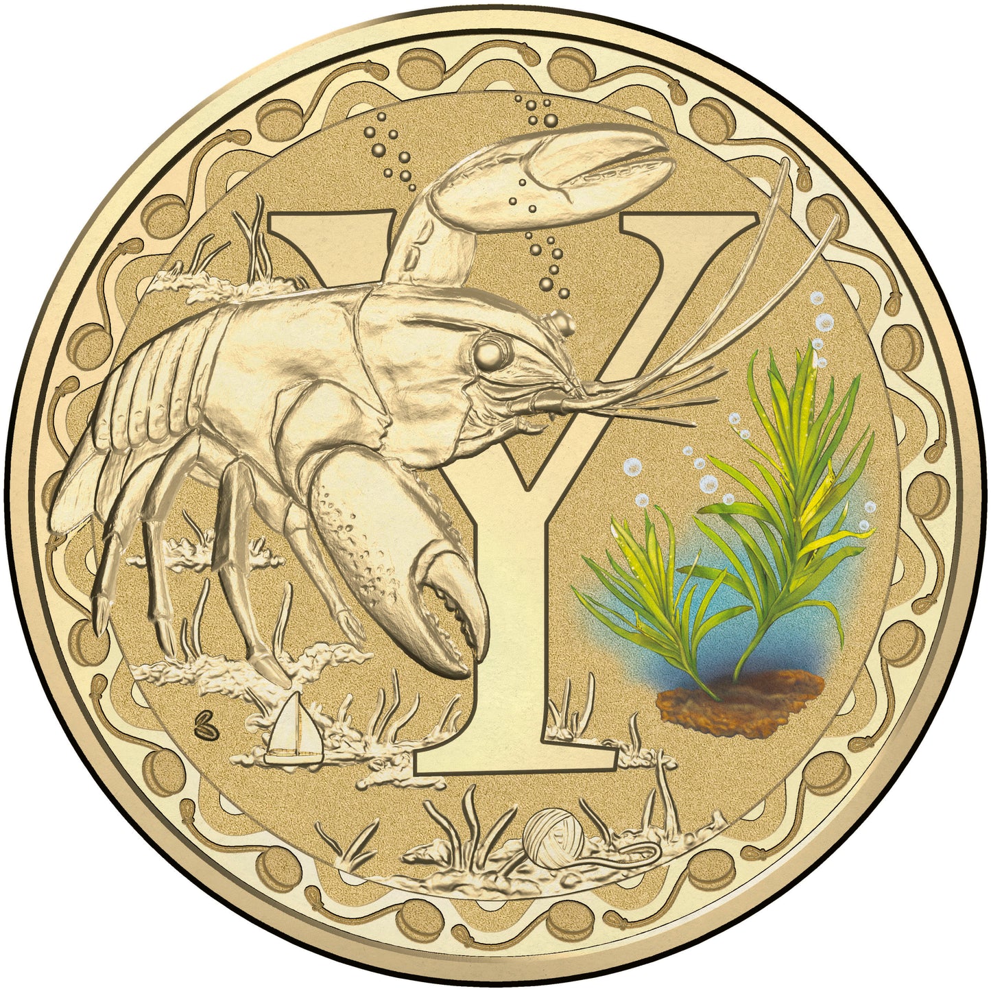 2015 $1 Alphabet Yabby Coloured Uncirculated Coin