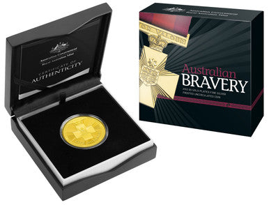 2015 $5 Australian Bravery Gold Plated 1oz Silver Uncirculated Coin