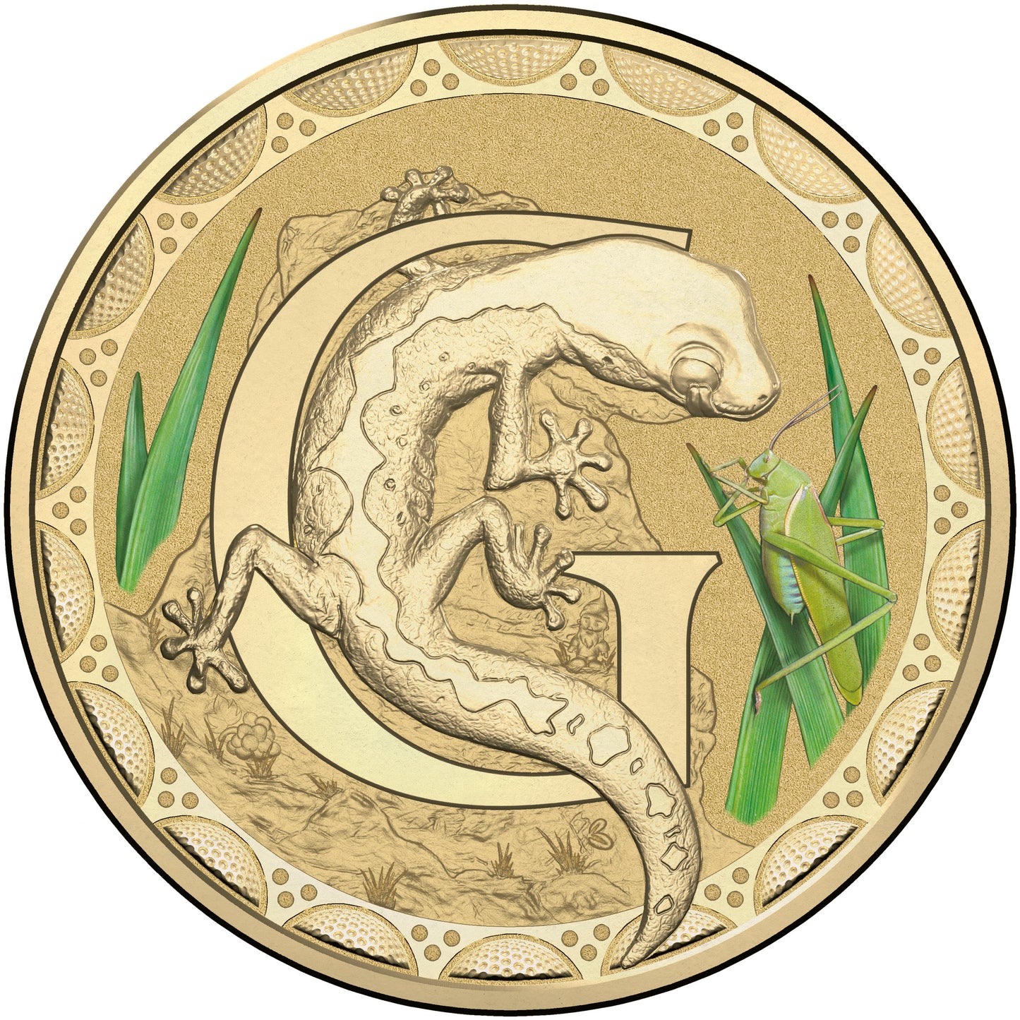 2016 $1 Alphabet Gecko Coloured Uncirculated Coin