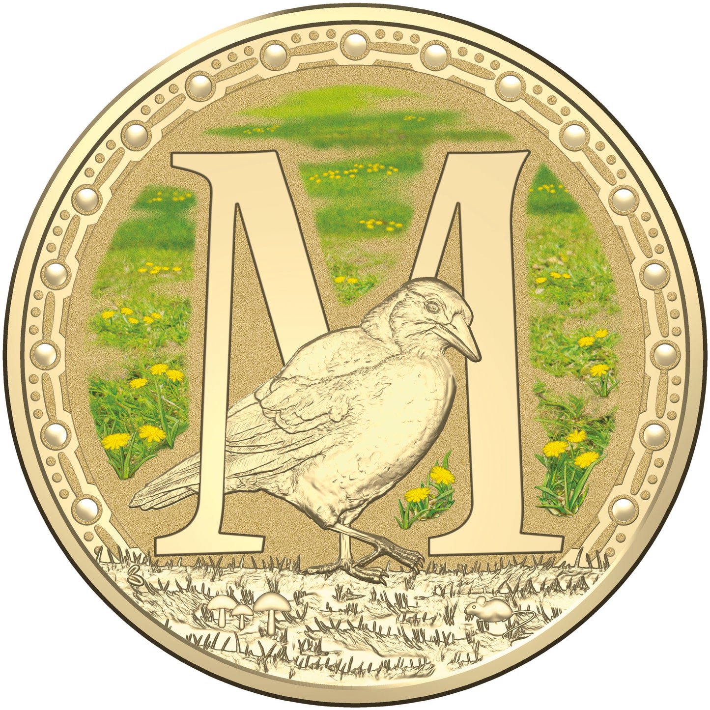 2016 $1 Alphabet Magpie Coloured Uncirculated Coin