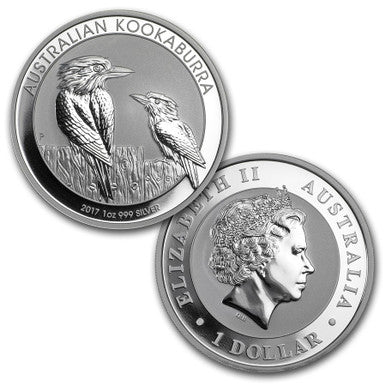 2017 $1 Australian Kookaburra 1oz Silver 2 Coin Set