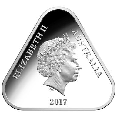 93368 2017 $5 Front Line Angels Silver Coloured Proof Triangular Coin