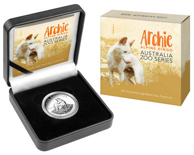 2017 $5 Australia Zoo Archie Alpine Dingo 1oz Silver High Relief Proof Coin