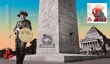 2018 $1 ANDA Brisbane A Century of Service War Memorials PNC
