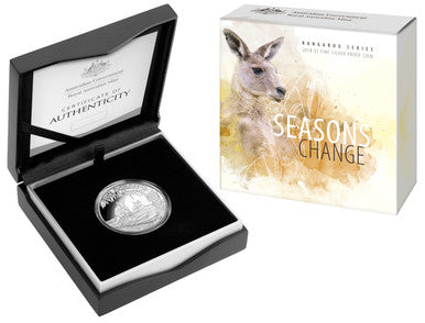 2018 $1 Kangaroo Series Seasons Change 1oz Silver Proof Coin