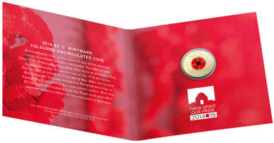 2018 $2 Remembrance Day Armistice Centenary 'C' Mintmark Coloured Uncirculated Coin