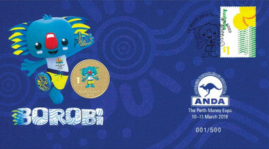 2018 $1 ANDA Perth Gold Coast Commonwealth Games Borobi PNC
