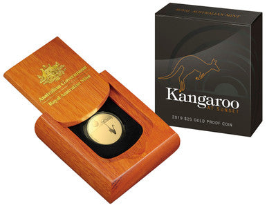 2019 $25 Kangaroo At Sunset 1/5oz Gold Proof Coin