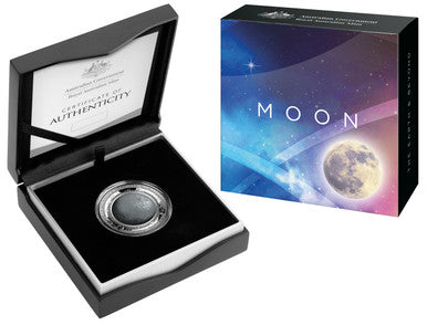 2019 $5 The Earth & Beyond The Moon 1oz Silver Coloured Proof Domed Coin