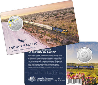 2020 50c Indian Pacific Coloured Uncirculated Coin