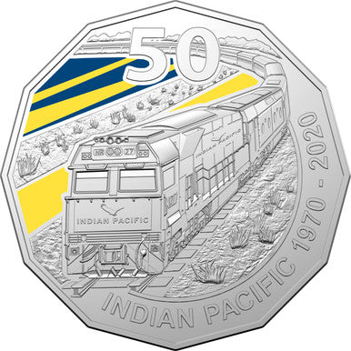 2020 50c Indian Pacific Coloured Uncirculated Coin