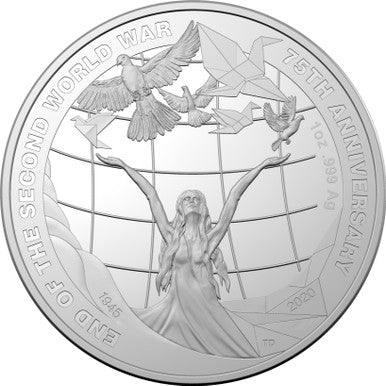 2020 $5 End of The Second World War 75th Anniversary 1oz Silver Proof Coin