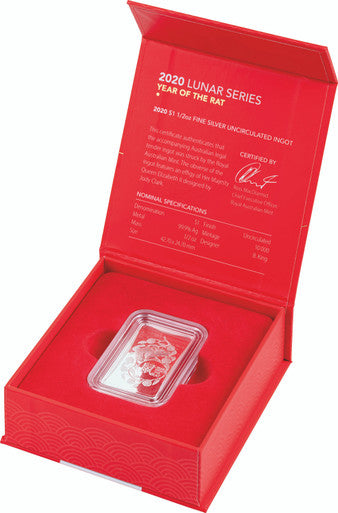 2020 $1 Year of The Rat 1/2oz Silver Ingot