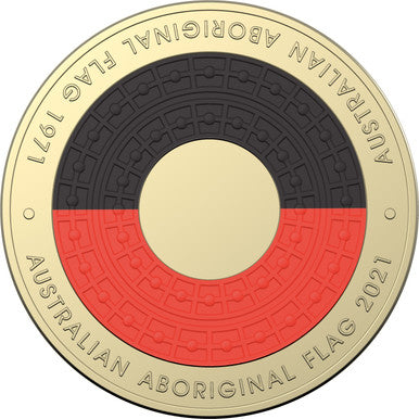 2021 $2 Aboriginal Flag Coloured Uncirculated Mint Roll