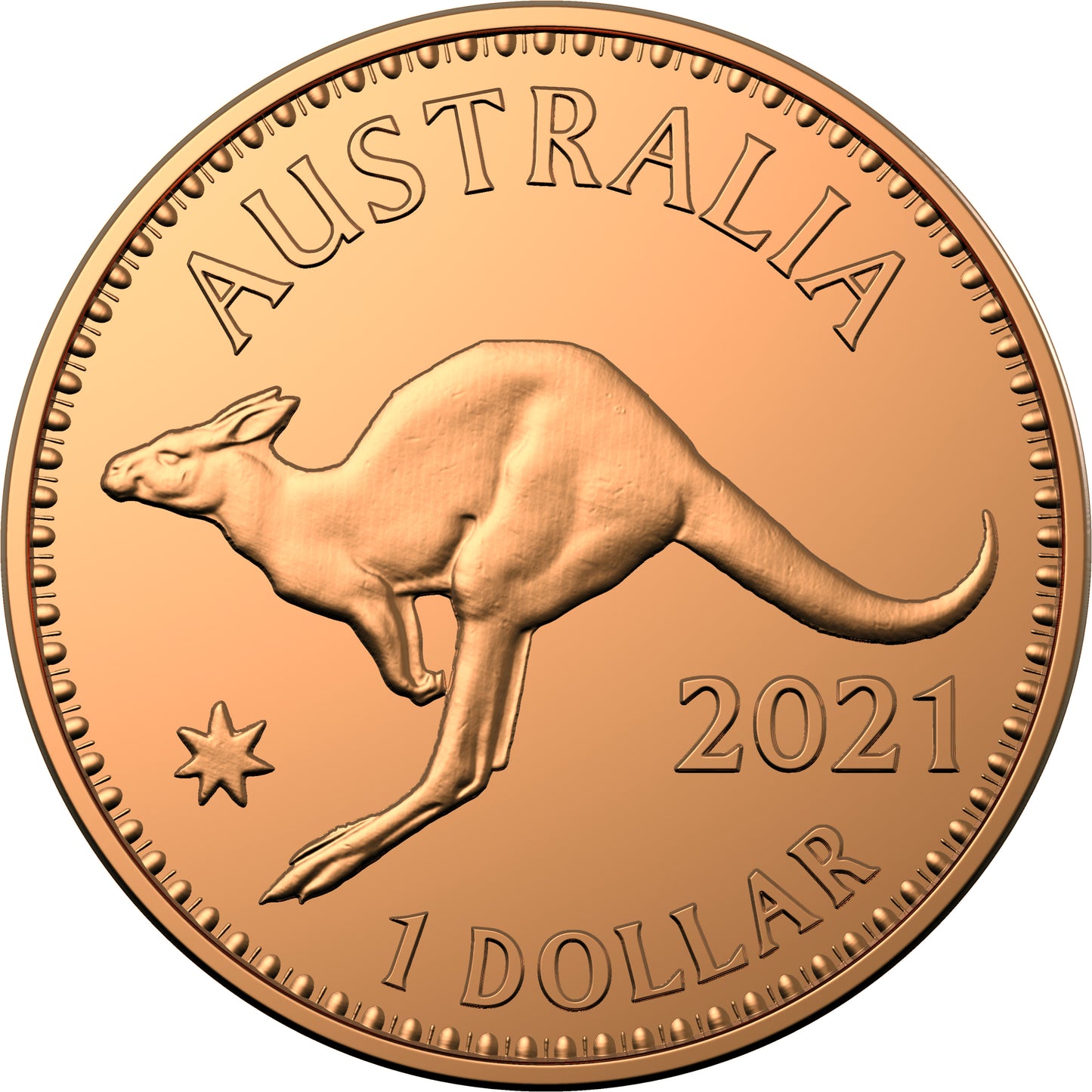 2021 $1 Australian Penny Kangaroo Copper Uncirculated Coin
