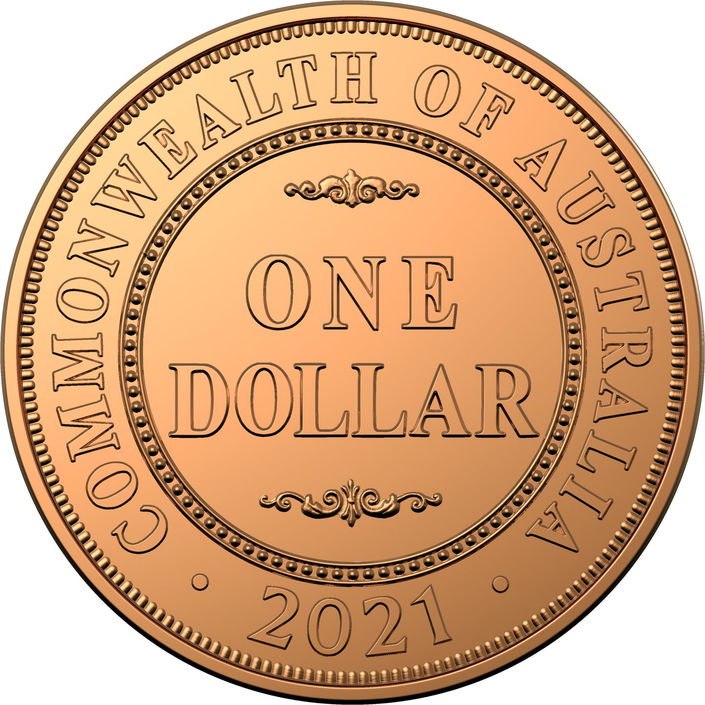 2021 $1 Australian Penny Copper Uncirculated Coin