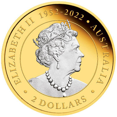 2023 $2 Australia Kangaroo 2oz Silver Reverse Gilded Coin