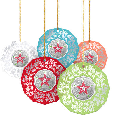 2023 50c Christmas Festive Florals Coloured Uncirculated Coin