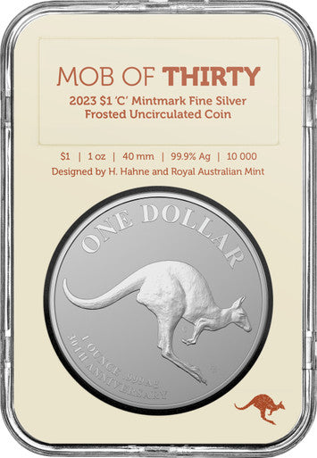 2023 $1 Kangaroo Mob of Thirty 'C' Mintmark 1oz Silver Uncirculated Coin
