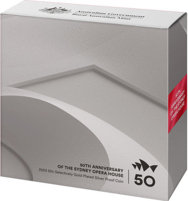 Sydney Opera House 50th Anniversary 2023 50c Selectively Gold-plated Silver Proof Coin